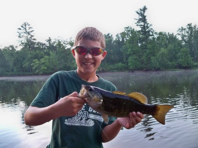 Braden caught this smallmouth on his Braden's Crayfish fly