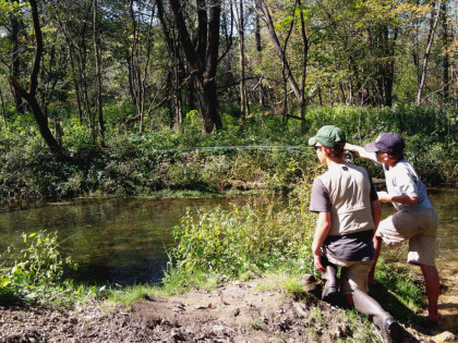 A stealthy approach is critical for chasing trout in skinny water